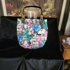 Coach Butterfly Print Tote with Gold Accents